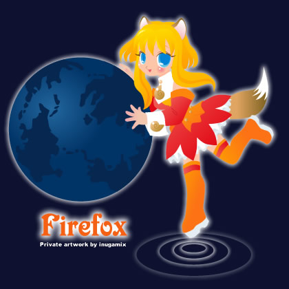 Firefox子を慣れない Illustrator で描いてみた(画像)